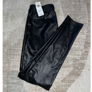 Abercrombie Kids Black Faux Leather Leggings Size 13/14 NWT Vegan Leather Pants